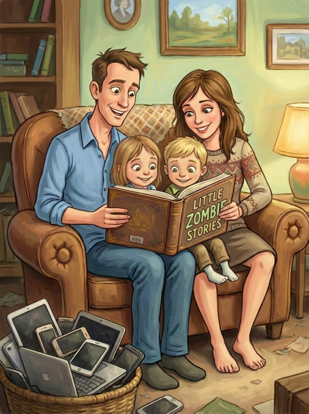 Screen time alternatives for kids- Little Zombie books, zombie books for kids, adventure books for kids